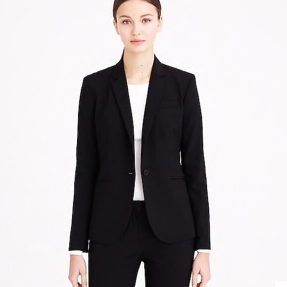J.Crew Black One Button Blazer Size 2 - Picture 5 of 16
